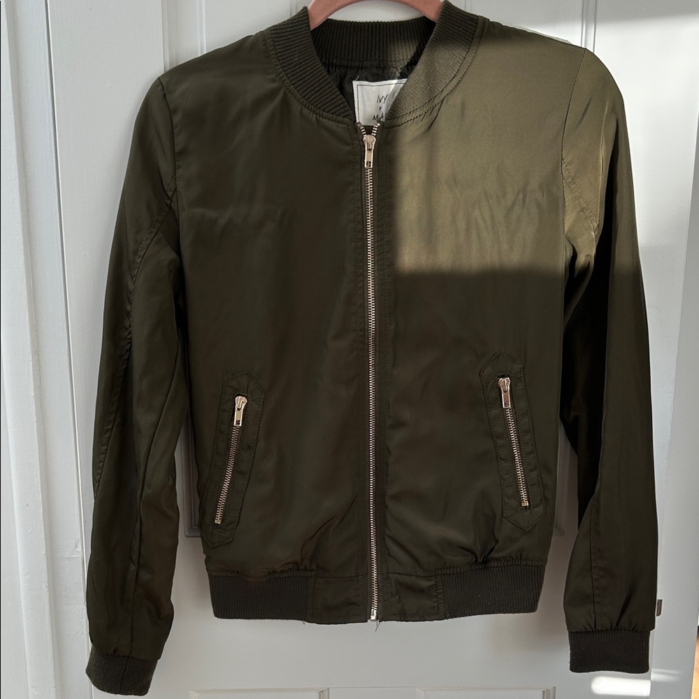 Olive Green Bomber Jacket